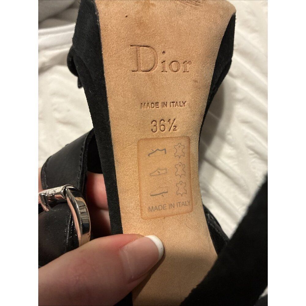 Christian Dior Authentic Solid Black Leather Heel… - image 8